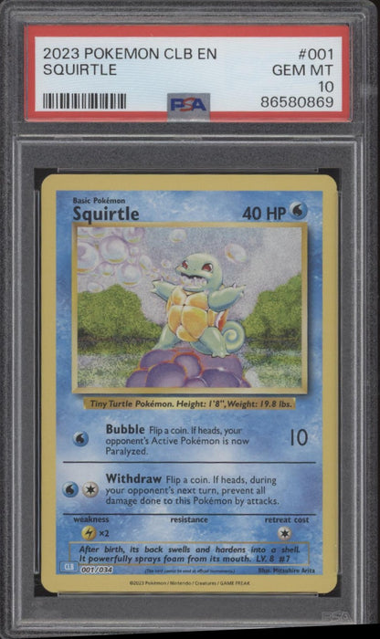 Squirtle Pokemon Classic Collection Blastoise #001 PSA 10