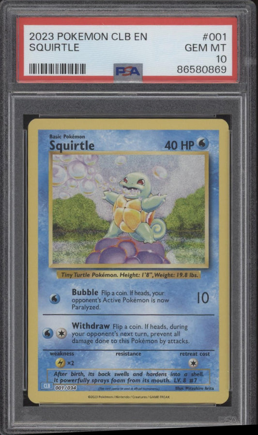 Squirtle Pokemon Classic Collection Blastoise #001 PSA 10