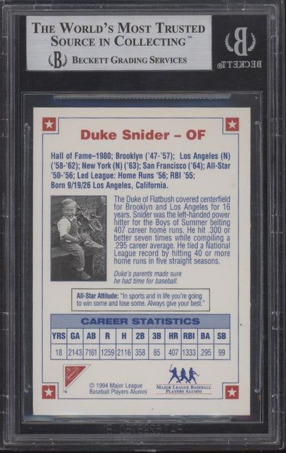 Duke Snider 1994 Nabisco All-Star #4 with Beckett Authentic Auto