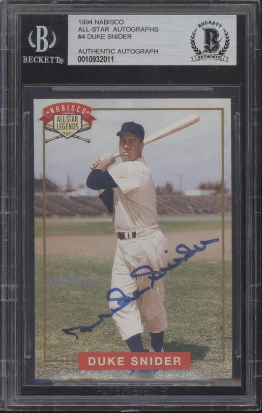 Duke Snider 1994 Nabisco All-Star #4 with Beckett Authentic Auto