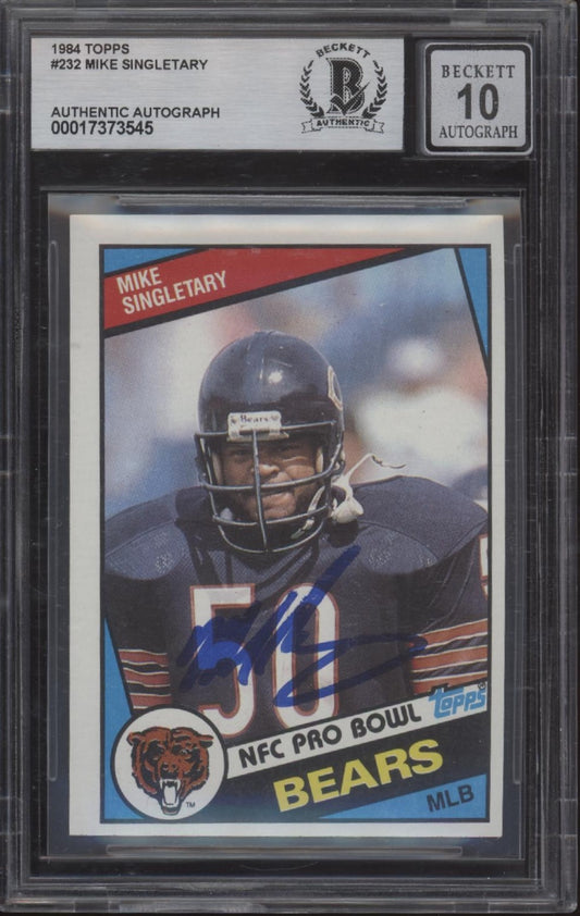 Mike Singletary 1984 Topps #232 with Beckett Authentic Auto 10