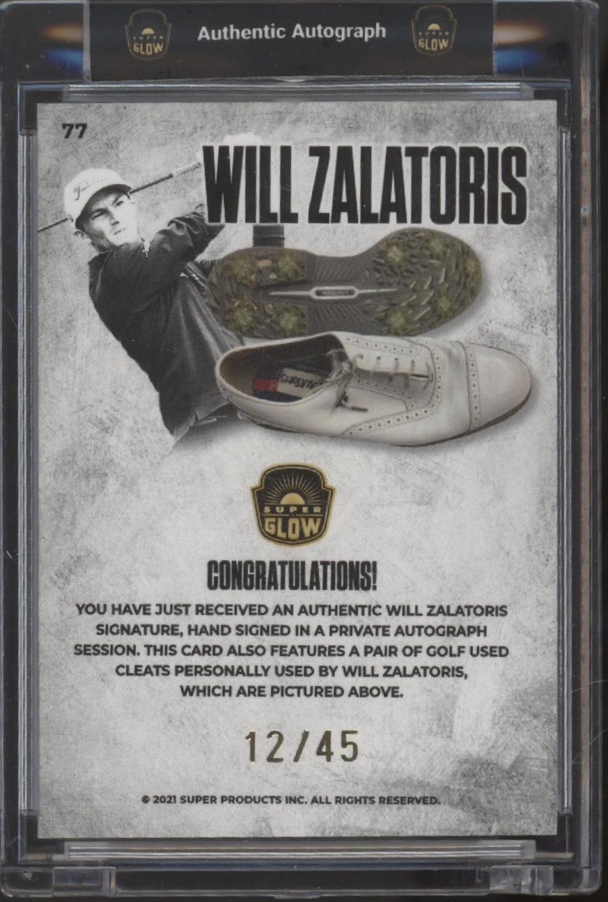 Will Zalatoris 2021 Super Products Super Glow Relic Auto 12/45 #77