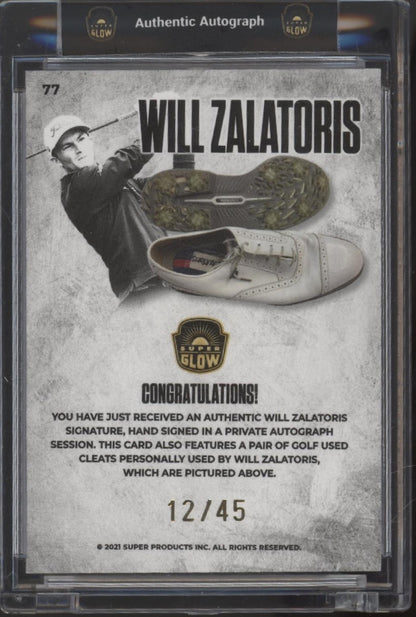Will Zalatoris 2021 Super Products Super Glow Relic Auto 12/45 #77