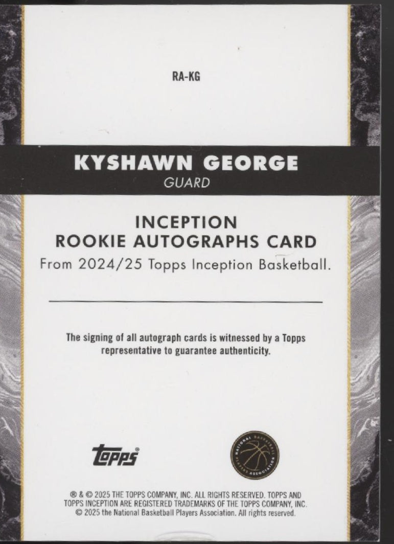 Kyshawn George 2024-25 Topps Inception RC Auto #RA-KG
