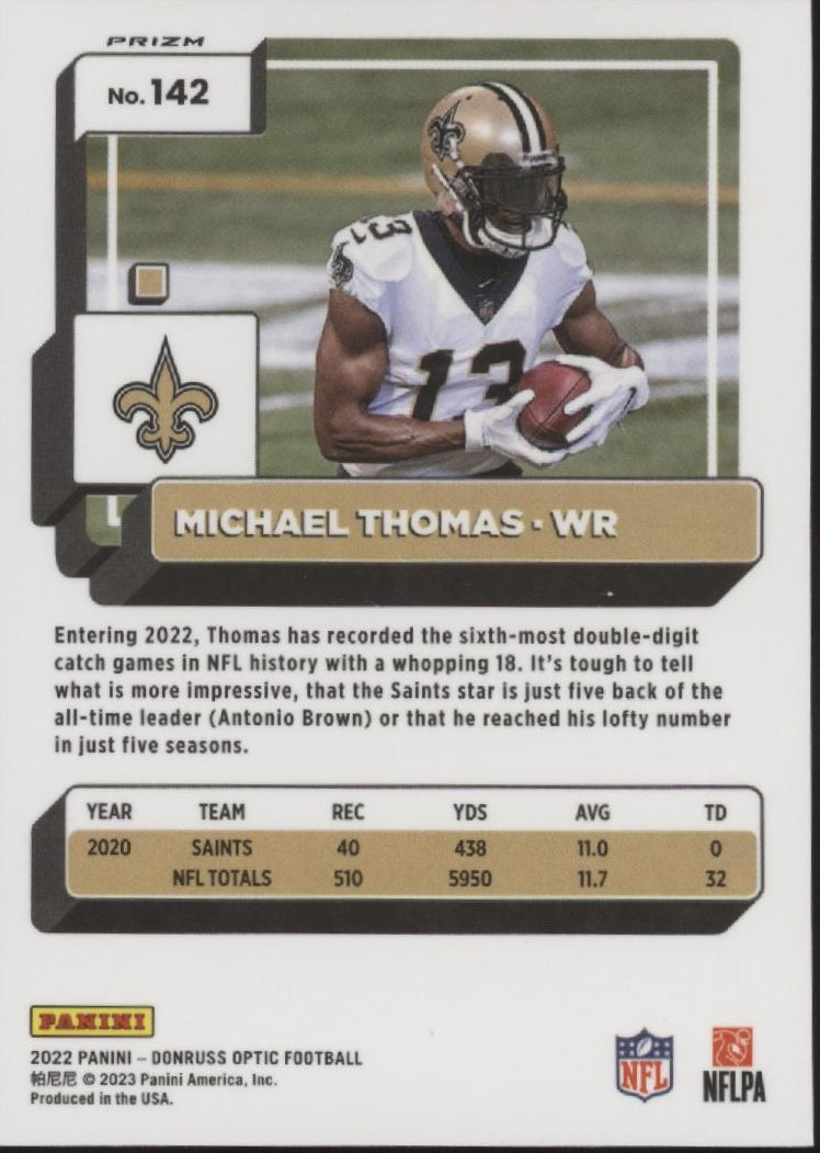 Michael Thomas 2022 Panini Donruss Optic Jazz Prizm #142