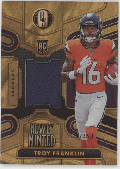 Troy Franklin 2024 Panini Gold Standard Newly Minted Swatch RC 124/499 #NMM-TFN