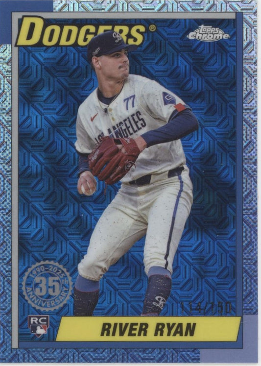 River Ryan 2025 Topps Chrome 35th Anniversary Blue Mojo Refractor RC #T90C-36