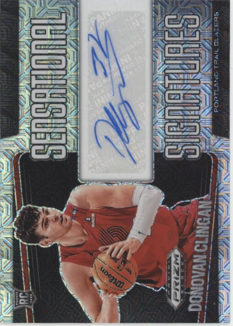 Donovan Clingan 2024-25 Prizm Black Sensational Signatures Mojo RC Auto 18/25