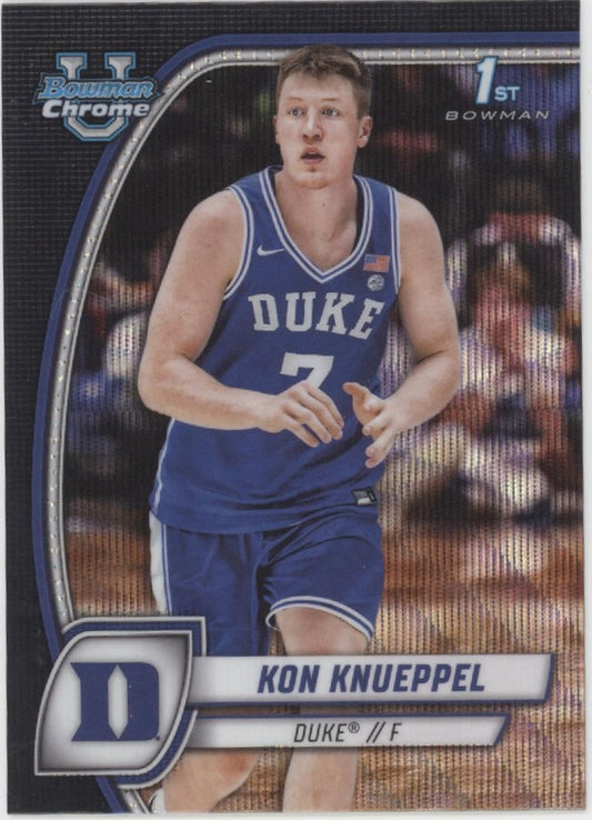 Kon Knueppel 2025 Bowman Chrome University Black Wave Refractor #48