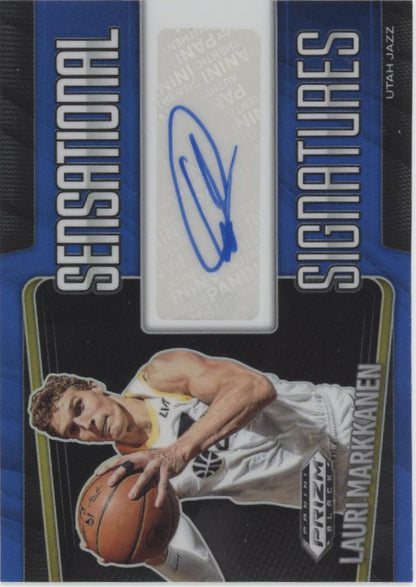 Lauri Markkanen 2024-25 Prizm Black Sensational Signatures Blue Prizm Auto 44/49