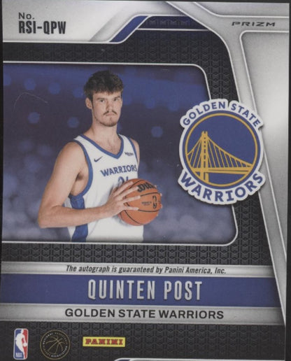 Quinten Post 2024-25 Panini Prizm Blue Wave Prizm RC Auto #RSI-QPW #2