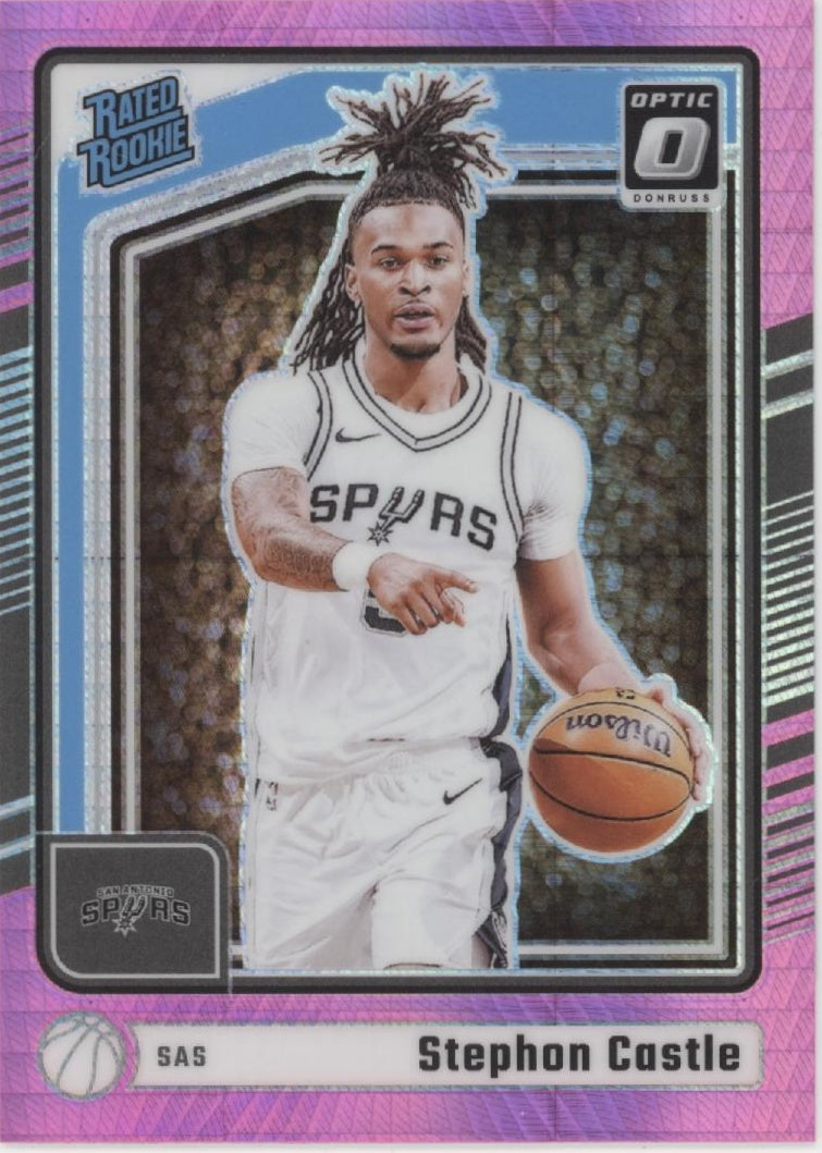 Stephon Castle 2024-25 Panini Donruss Optic Rated Rookie Pink Hyper Prizm RC