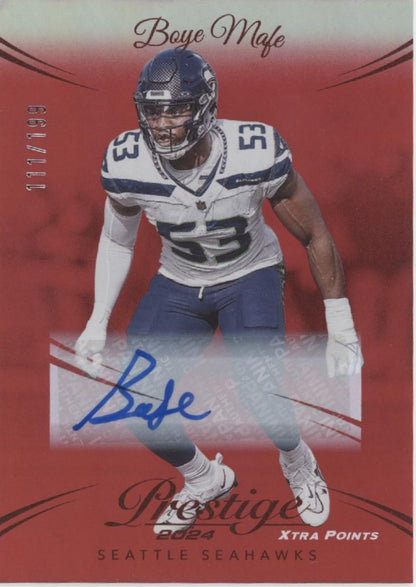 Boye Mafe 2024 Panini Prestige Xtra Points Red Auto 111/199 #271