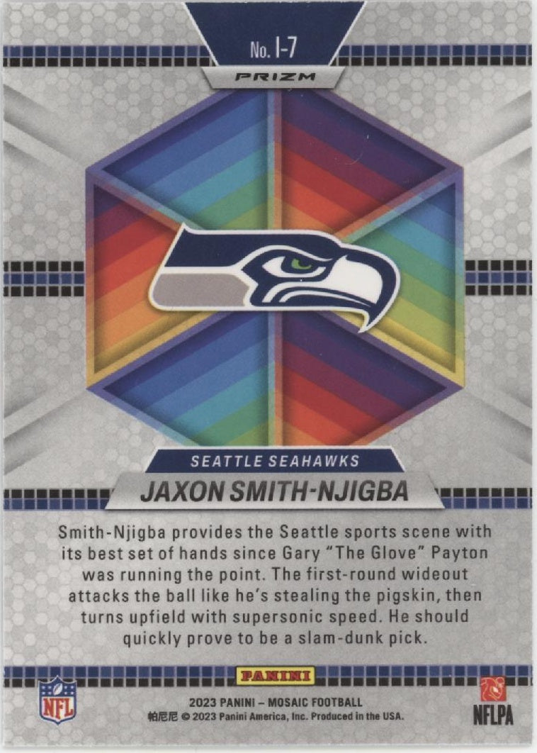 Jaxon Smith-Njigba 2023 Panini Mosaic Introductions Prizm RC #I-7