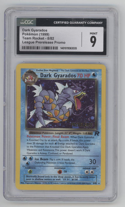 Dark Gyarados Pokemon Team Rocket League Prerelease Promo #8 CGC 9