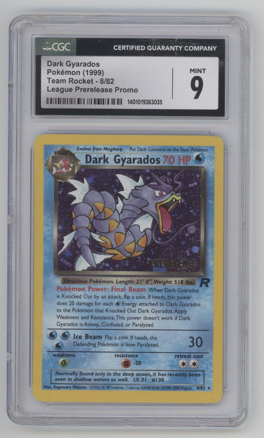 Dark Gyarados Pokemon Team Rocket League Prerelease Promo #8 CGC 9
