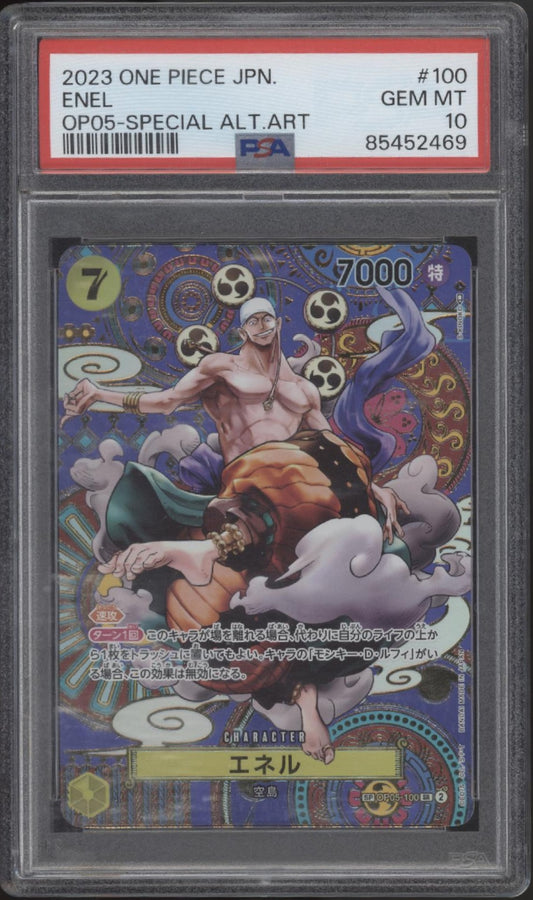 Enel One Piece Card Game Awakening of New Era Special Alt Art Japanese PSA 10