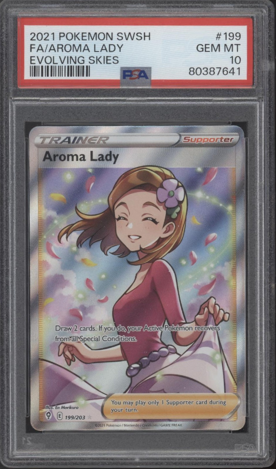 Aroma Lady Pokemon Evolving Skies Full Art #199 PSA 10