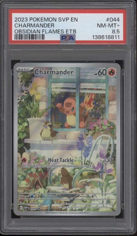 Charmander Pokemon Obsidian Flames Elite Trainer Box #044 PSA 8.5