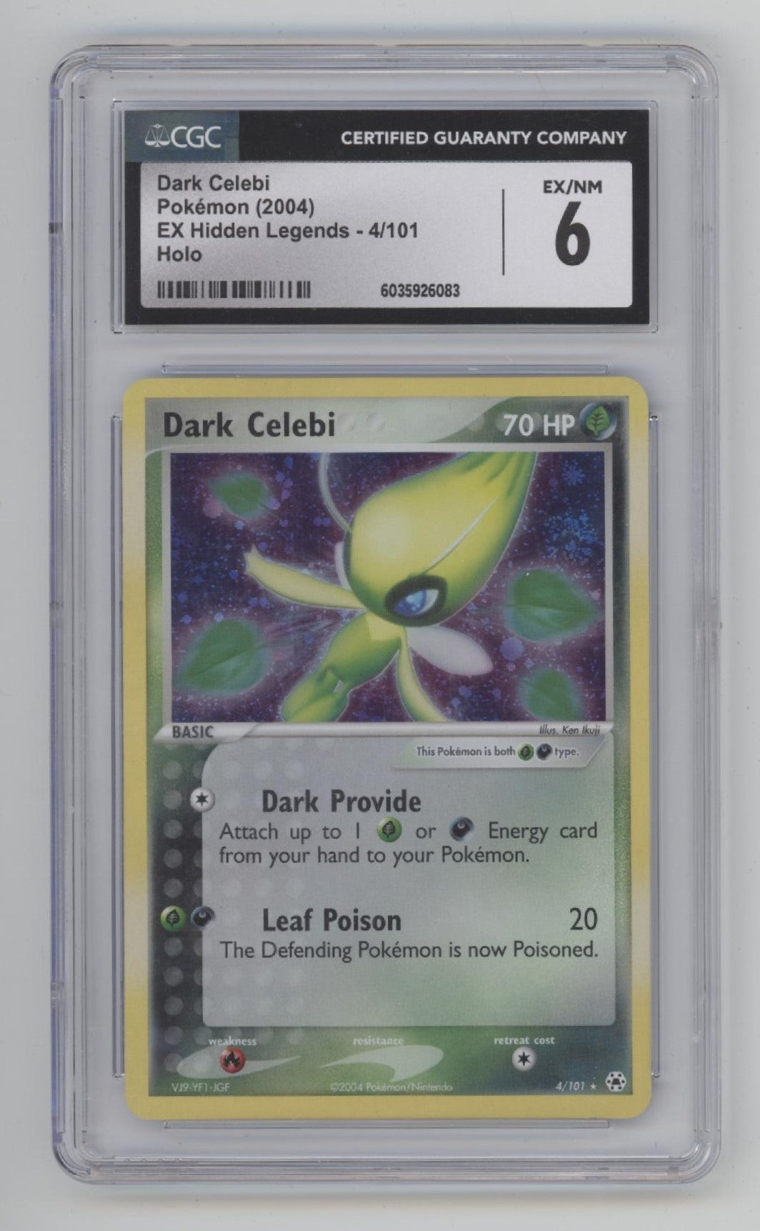 Dark Celebi Pokemon EX Hidden Legends Holo #4 CGC 6