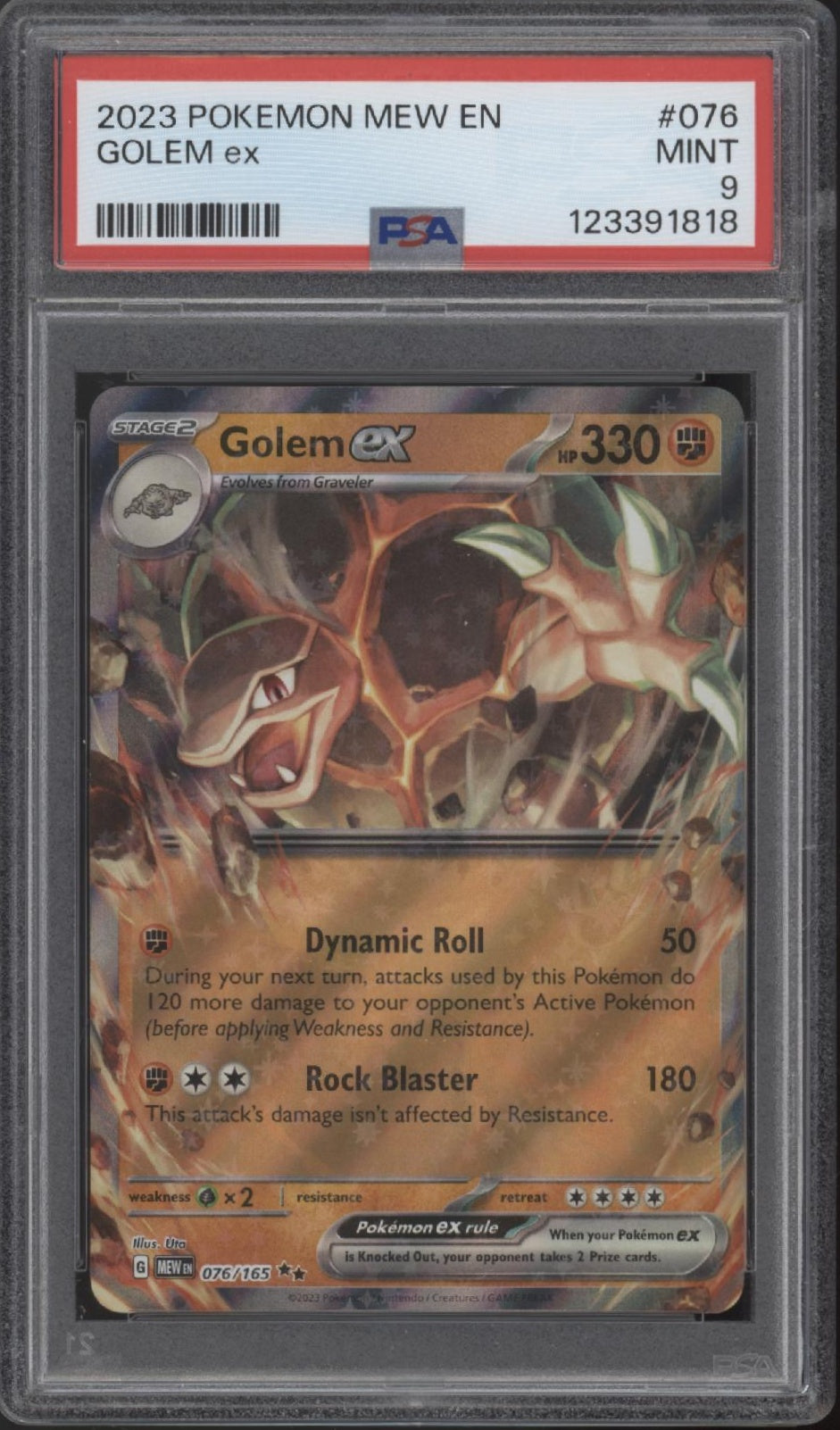Golem ex Pokemon 151 #076 PSA 9 #2