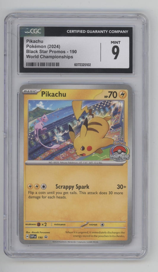 Pikachu Pokemon World Championships Black Star Promo #190 CGC 9