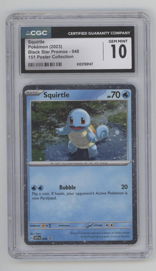 Squirtle Pokemon 151 Poster Collection Black Star Promo #048 CGC 10