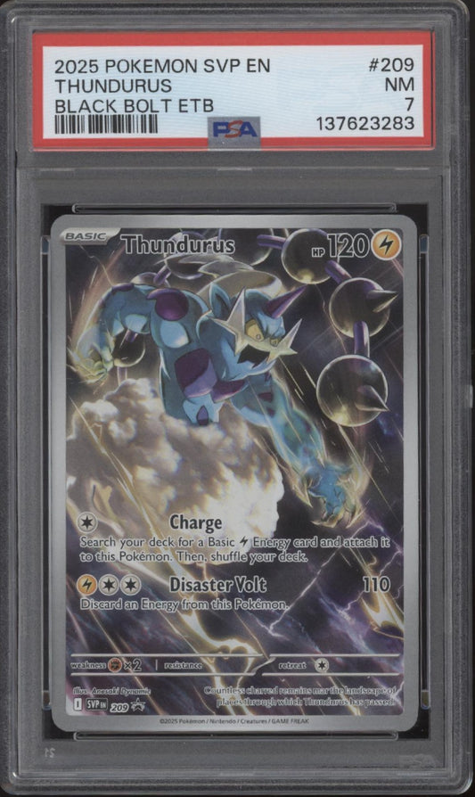 Thundurus Pokemon Black Bolt Elite Trainer Box #209 PSA 7