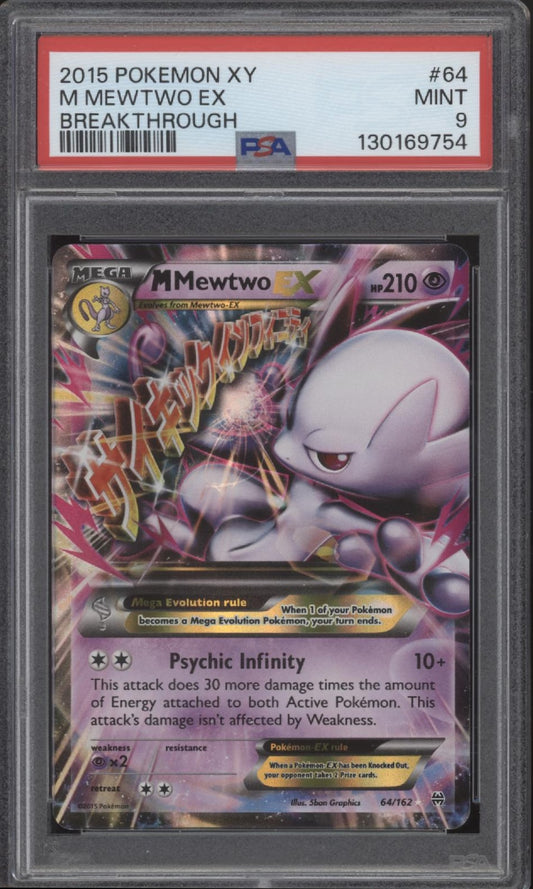 M Mewtwo ex Pokemon Breakthrough #64 PSA 9