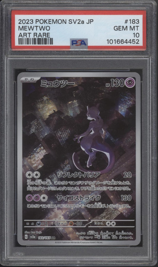 Mewtwo Pokemon 151 Art Rare Japanese #183 PSA 10