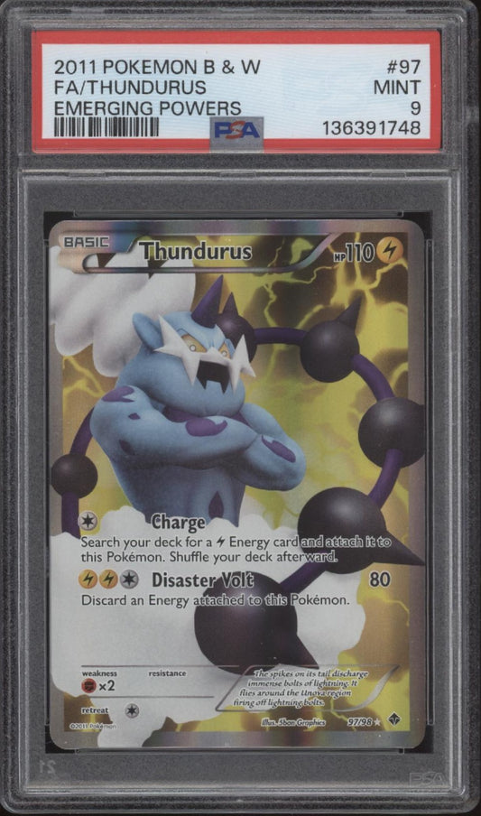 Thundurus Pokemon Emerging Powers Full Art #97 PSA 9