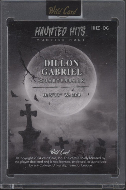 Dillon Gabriel 2024 Wild Card Haunted Hits Monster Hunt RC 2/2 #HHZ-DG