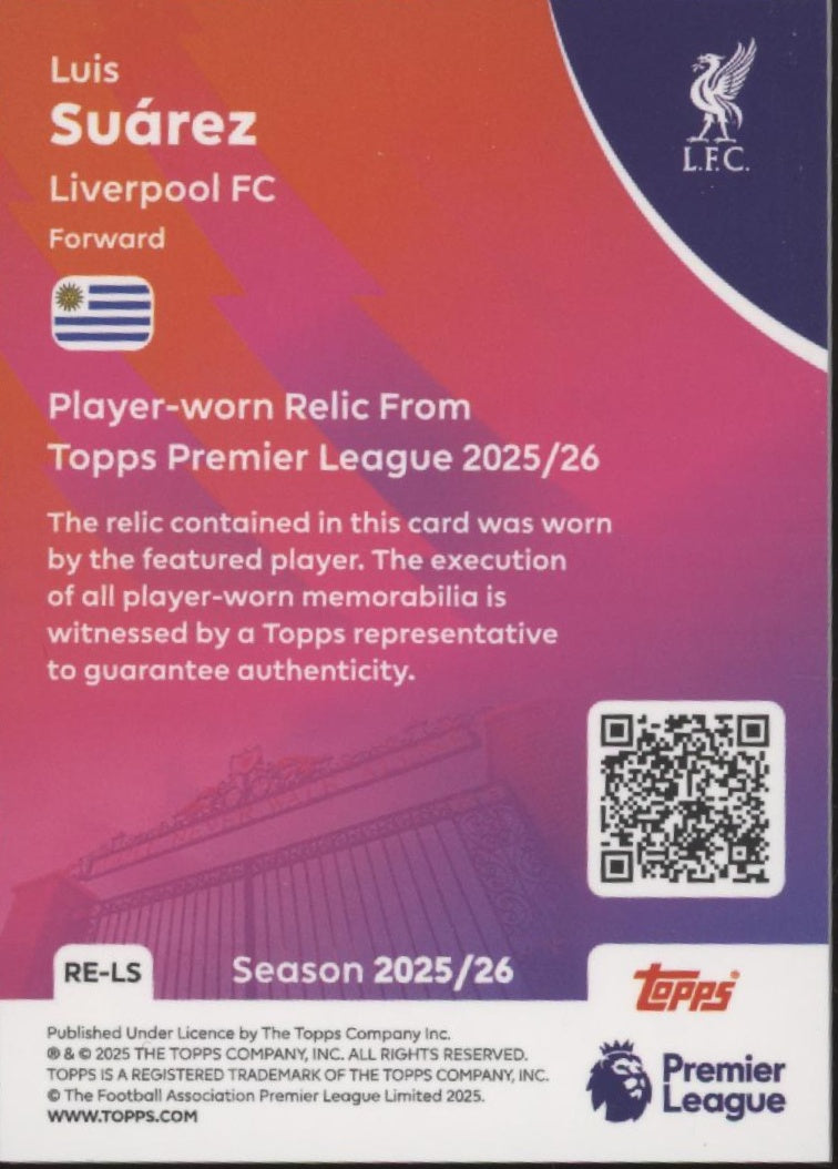 Luis Suarez 2025-26 Topps Premier League Swatch #RE-LS