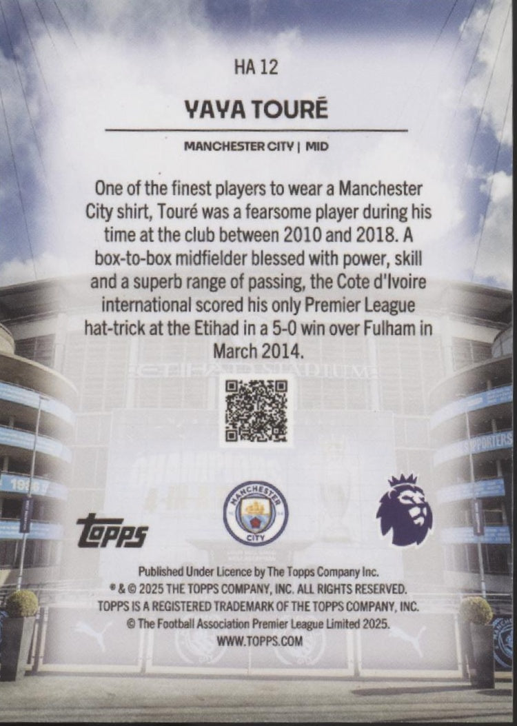 Yaya Toure 2025 Topps Home Advantage Holo #HA-12