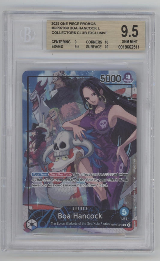 Boa Hancock One Piece Card Game Collectors Club Exclusive #038 Beckett 9.5