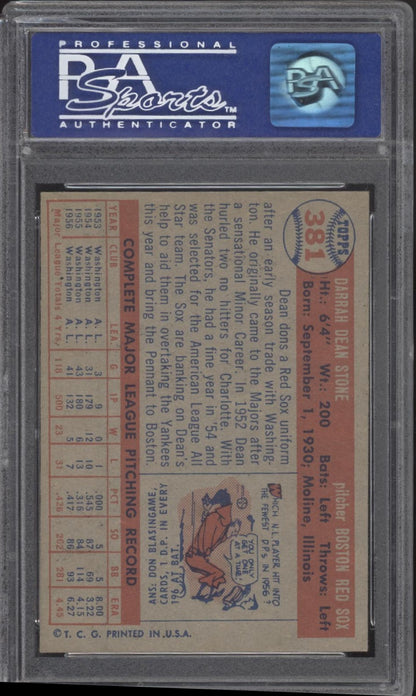 Dean Stone 1957 Topps #381 PSA 7
