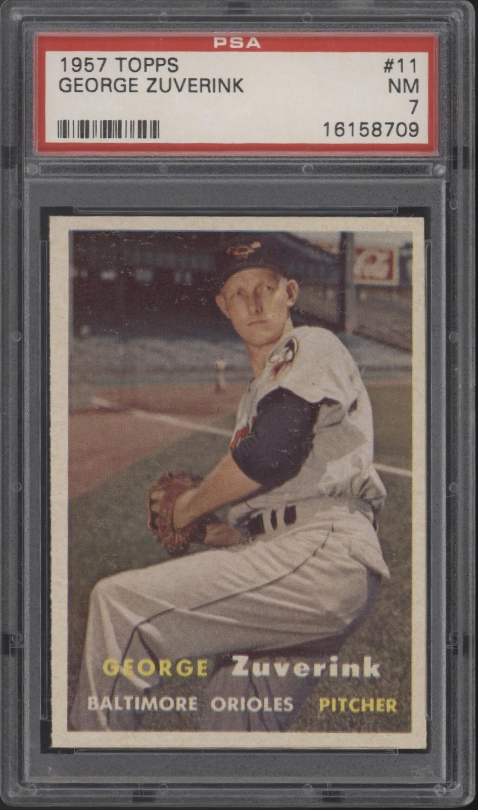George Zuverink 1957 Topps #11 PSA 7