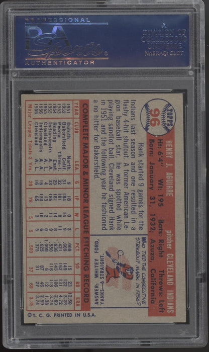 Hank Aguirre 1957 Topps #96 PSA 7