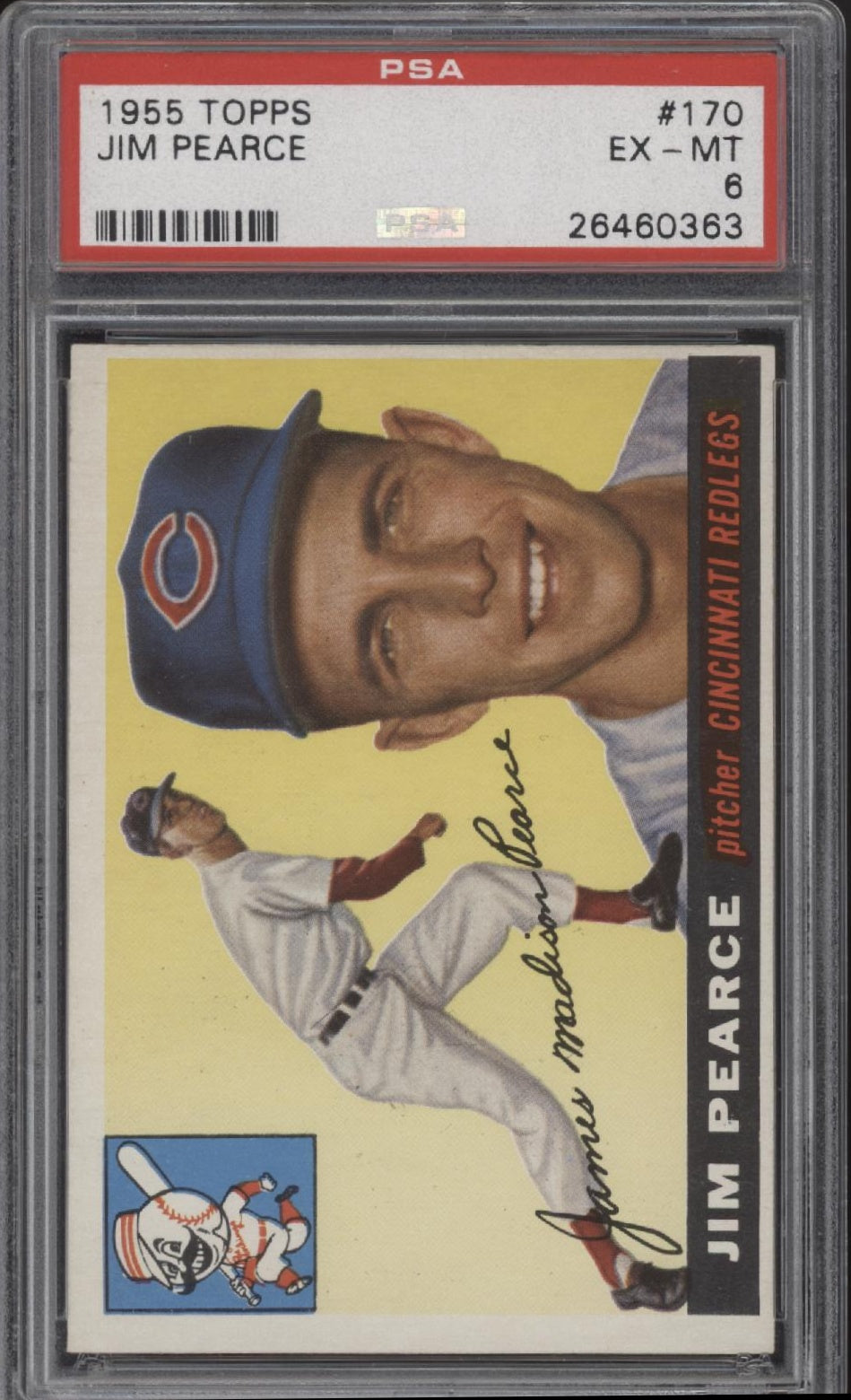 Jim Pearce 1955 Topps #170 PSA 6