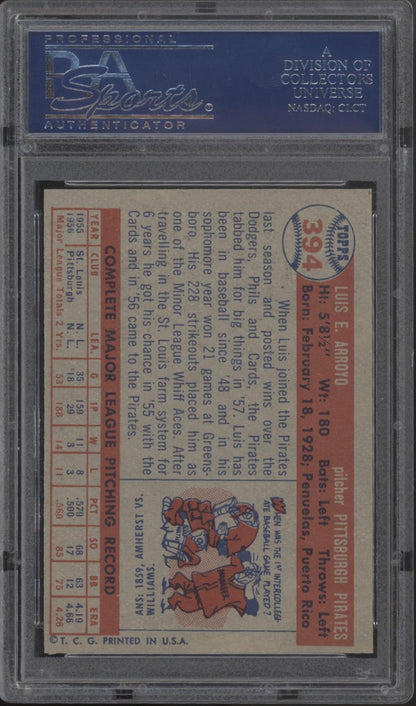 Luis Arroyo 1957 Topps #394 PSA 7