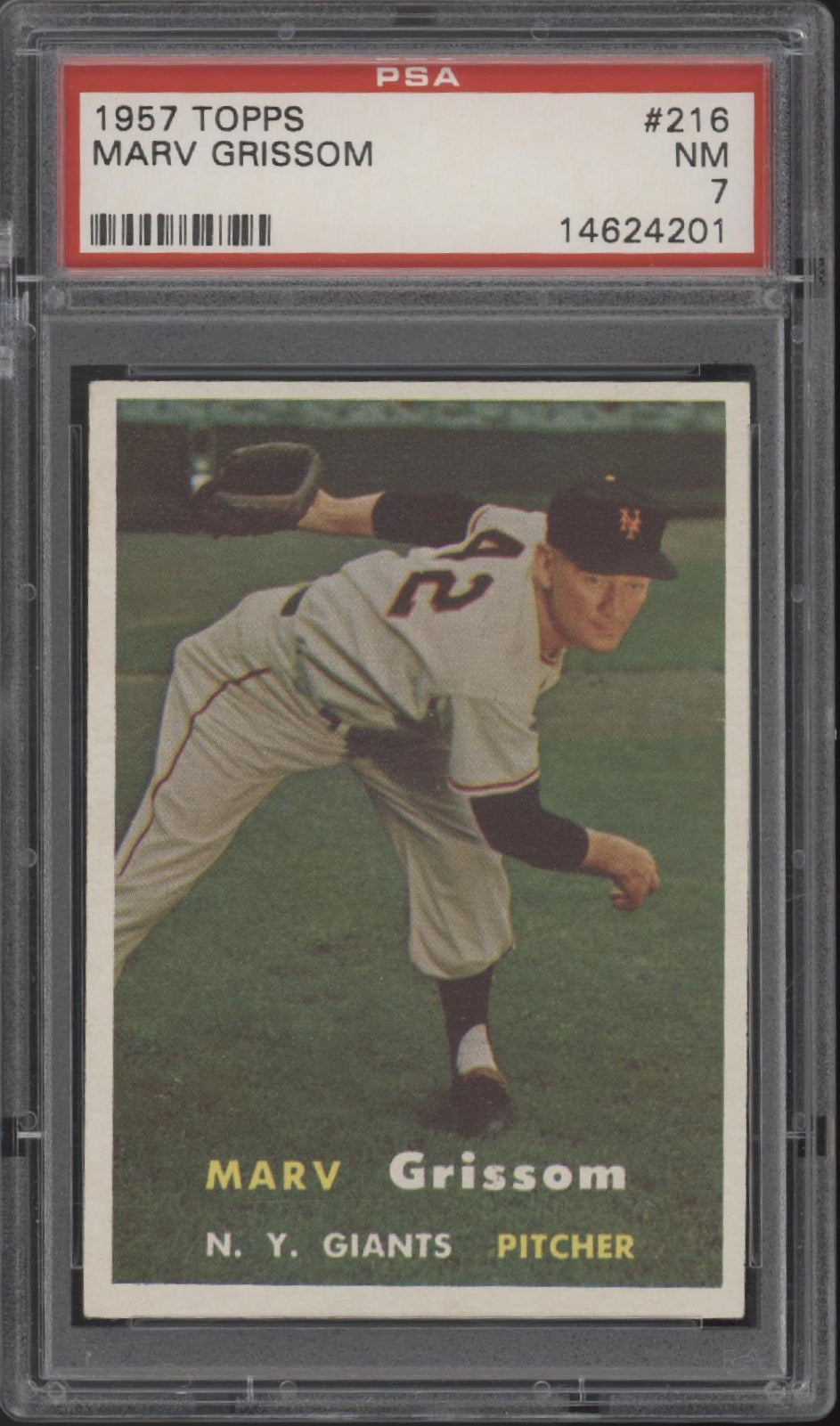 Marv Grissom 1957 Topps #216 PSA 7