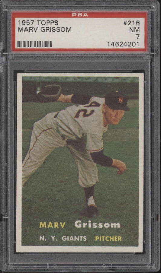 Marv Grissom 1957 Topps #216 PSA 7