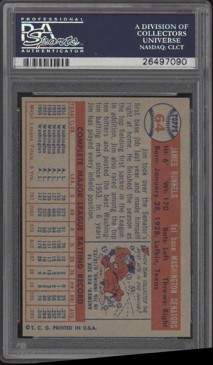 Pete Runnels 1957 Topps #64 PSA 7