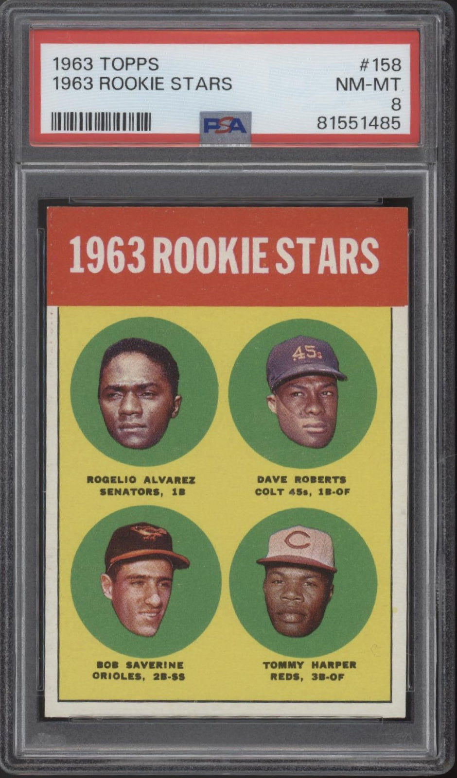 Rookie Stars 1963 Topps #158 PSA 8