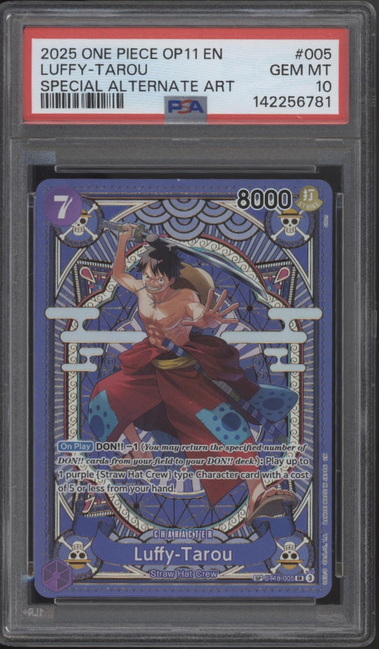 Luffy Tarou One Piece Card Game A Fist of Divine Speed Special Alt Art PSA 10 #3
