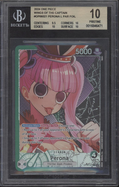 one piece card game wings of the captain Perona One Piece Card Game Wings of the Captain #021 Beckett 10 Pristine