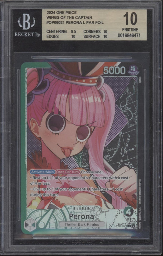 Perona One Piece Card Game Wings of the Captain #021 Beckett 10 Pristine