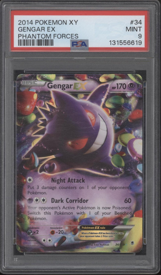 Gengar ex Pokemon Phantom Forces #34 PSA 9 #2