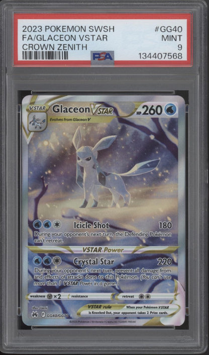 Glaceon VSTAR Pokemon Crown Zenith Full Art #GG40 PSA 9
