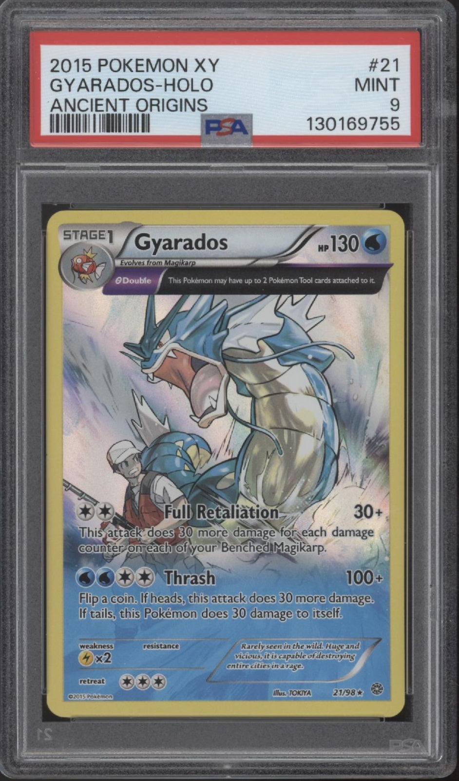 Gyarados Pokemon Ancient Origins Holo #21 PSA 9